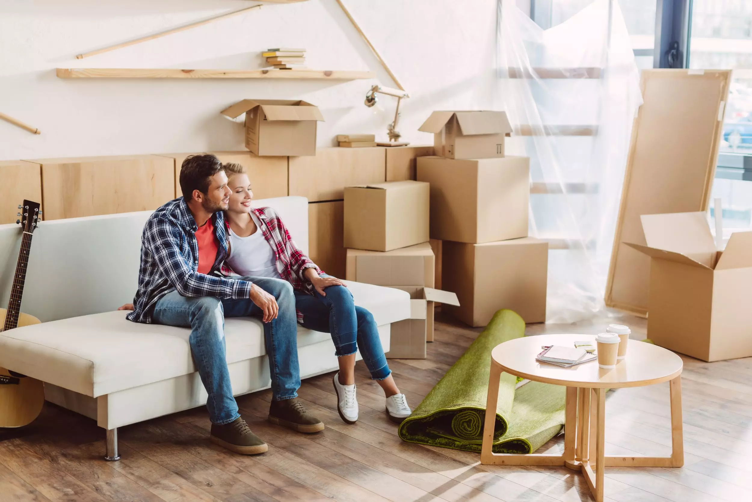 Couple sitting on the couch